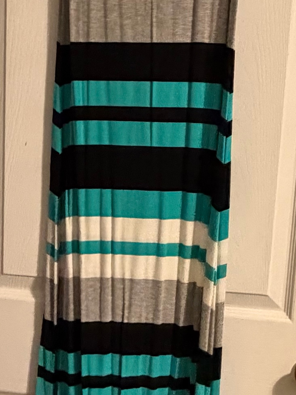 Merona Teal, Black & Cream Striped Maxi dress